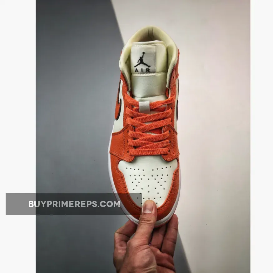 Air Jordan 1 Mid SE Coconut Milk/Sport Spice-Black-Sail