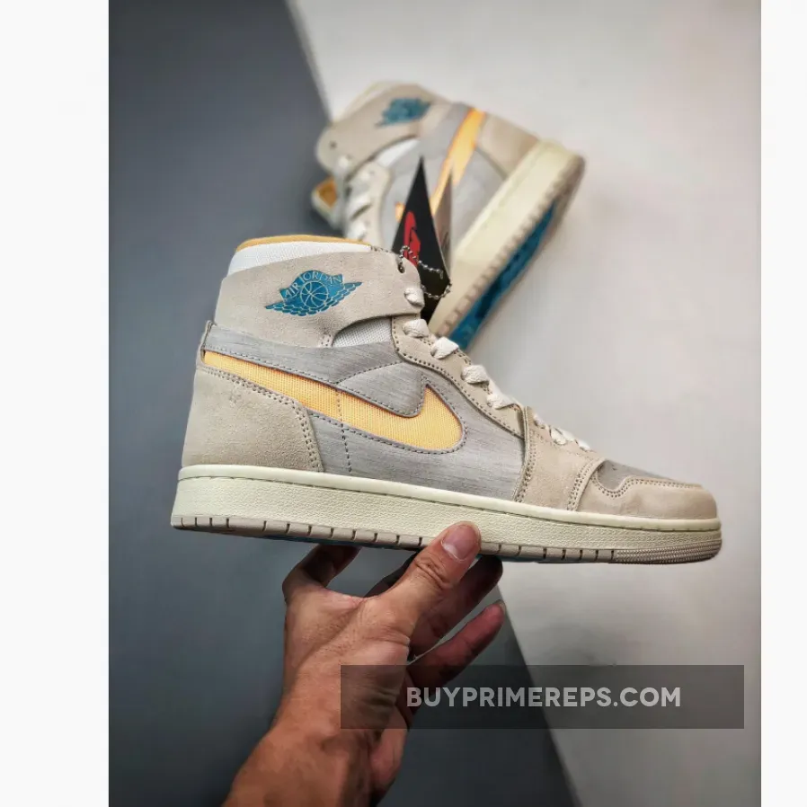 Air Jordan 1 Zoom CMFT Light Tan Yellow Blue Air Jordan 1 Zoom CMFT Light Tan Yellow Blue