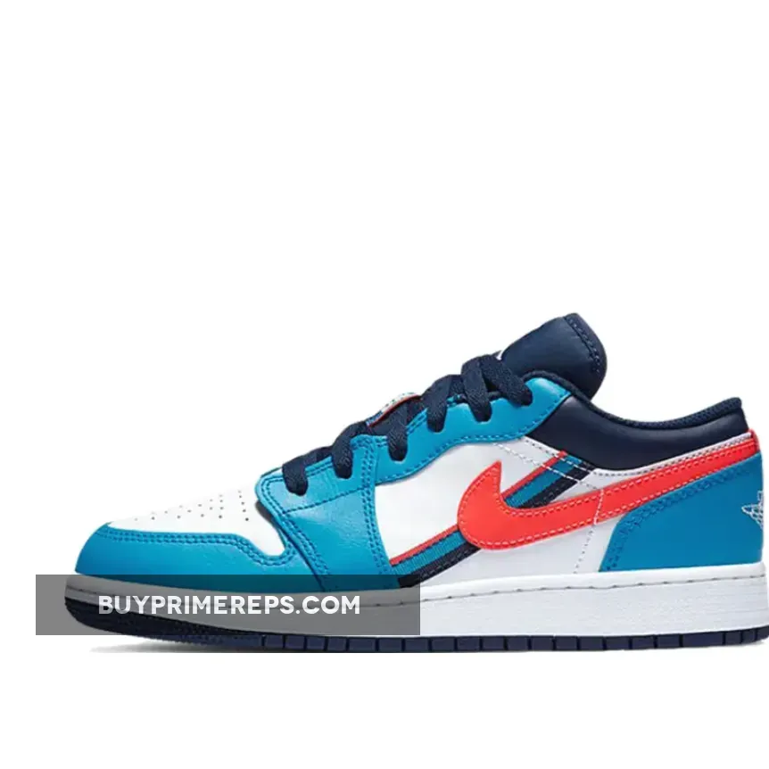 Air Jordan 1 Low White Blue Crimson