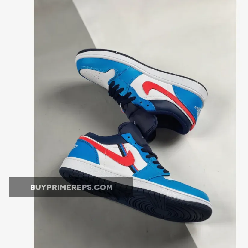 Air Jordan 1 Low White Blue Crimson
