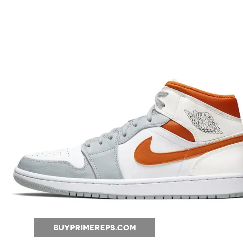 Air Jordan 1 Mid White/Starfish-Pure Platinum-Sail