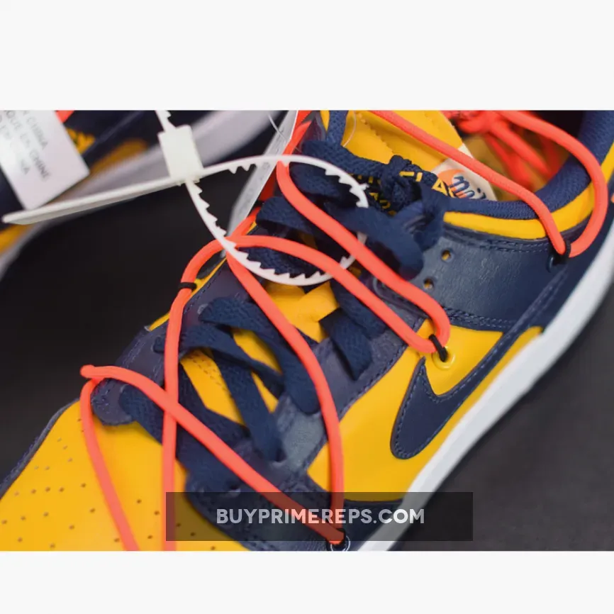 Off-White x Nike Dunk Low University Gold/Midnight Navy-White ​​​​​​​